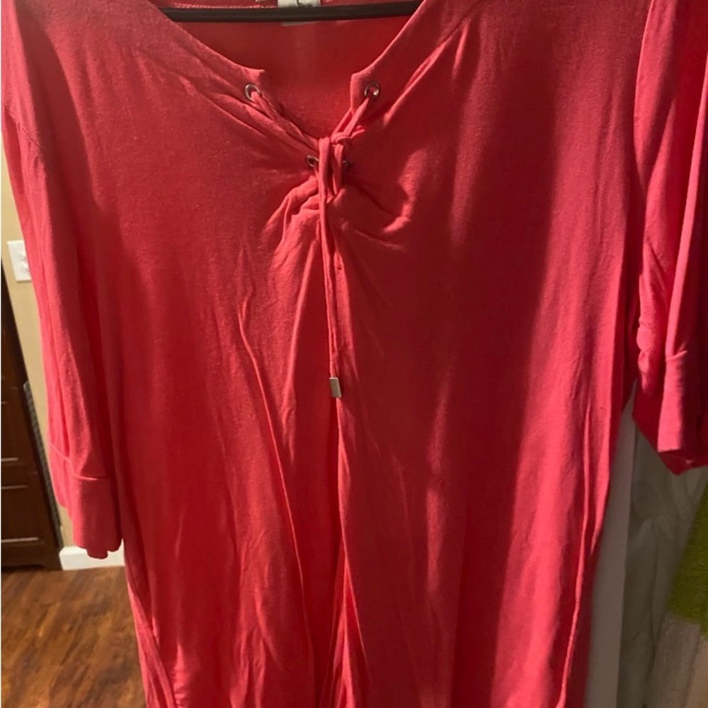 Tie front 3/4 length summer T-Shirt material